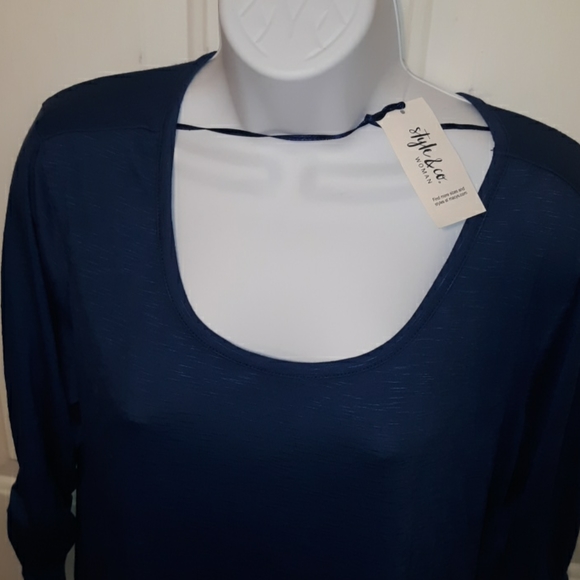 NWT*STYLE & CO*Plus Size Chiffon Hem 3/4 Top - Picture 4 of 12